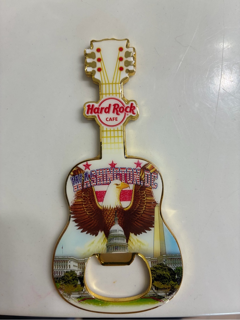 Authentic Hard Rock Cafe Guitar Magnet Bottle Opener Lot - 5 Cities -